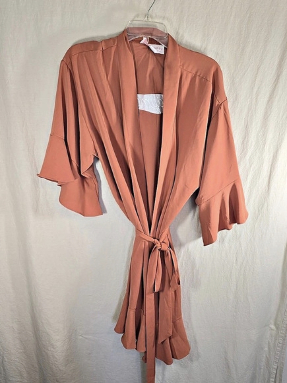 Birdy Grey Kenny Ruffle Satin Robe Orange Medium